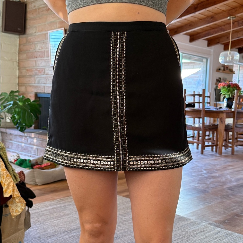 Madewell - Black Embroidered Skirt - Size 10